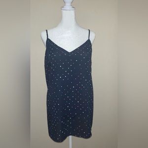 Joe Fresh - Long Line Navy Cami w/ Pink & White Polka Dots - Size L